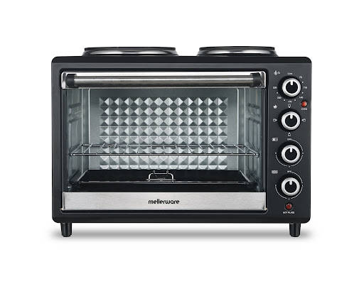 Mini Oven With Solid Hot Plates Steel Black 30L 3250W