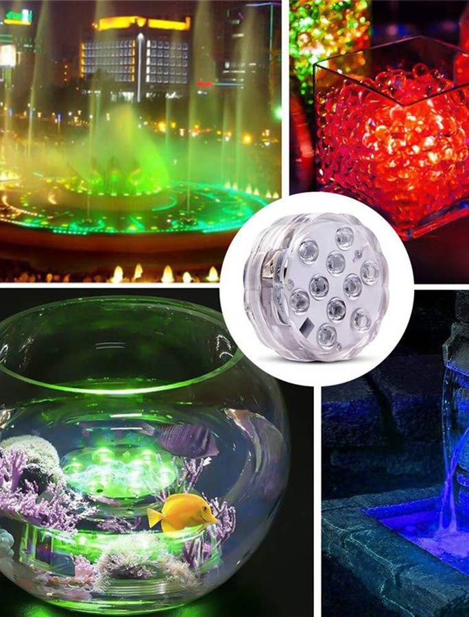 Submersible LED Light 16 Colors Remote Control