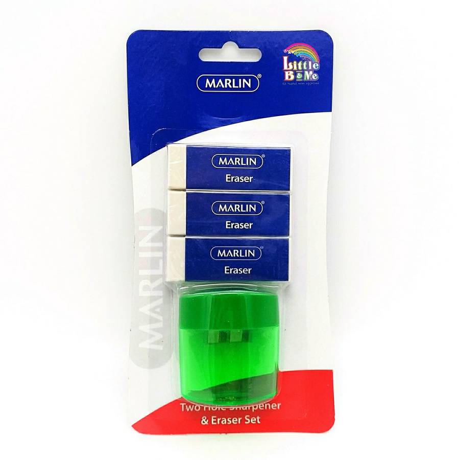 Sharpener and Eraser Combo - blue