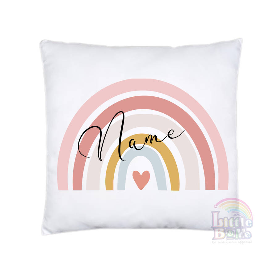 Personalized Pink Rainbow Cushion