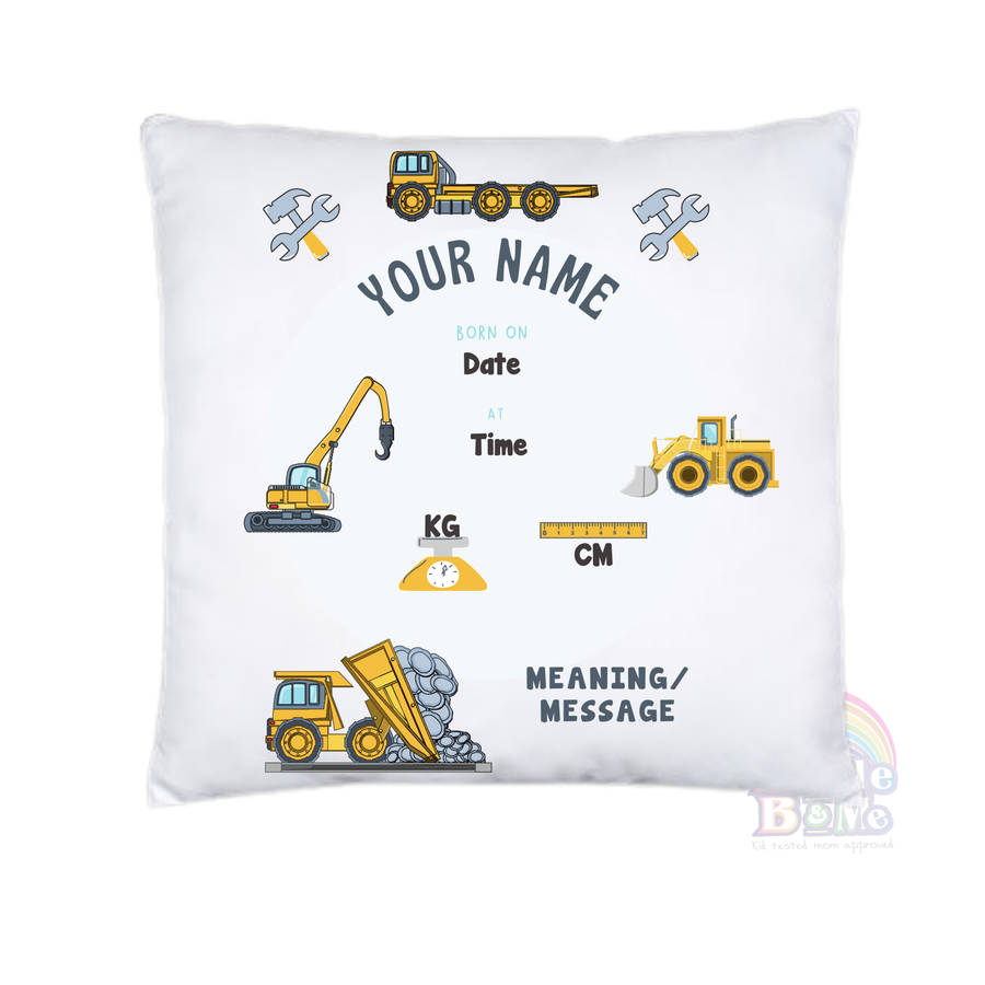 Personalized Birth Announcement Cushion - Construction