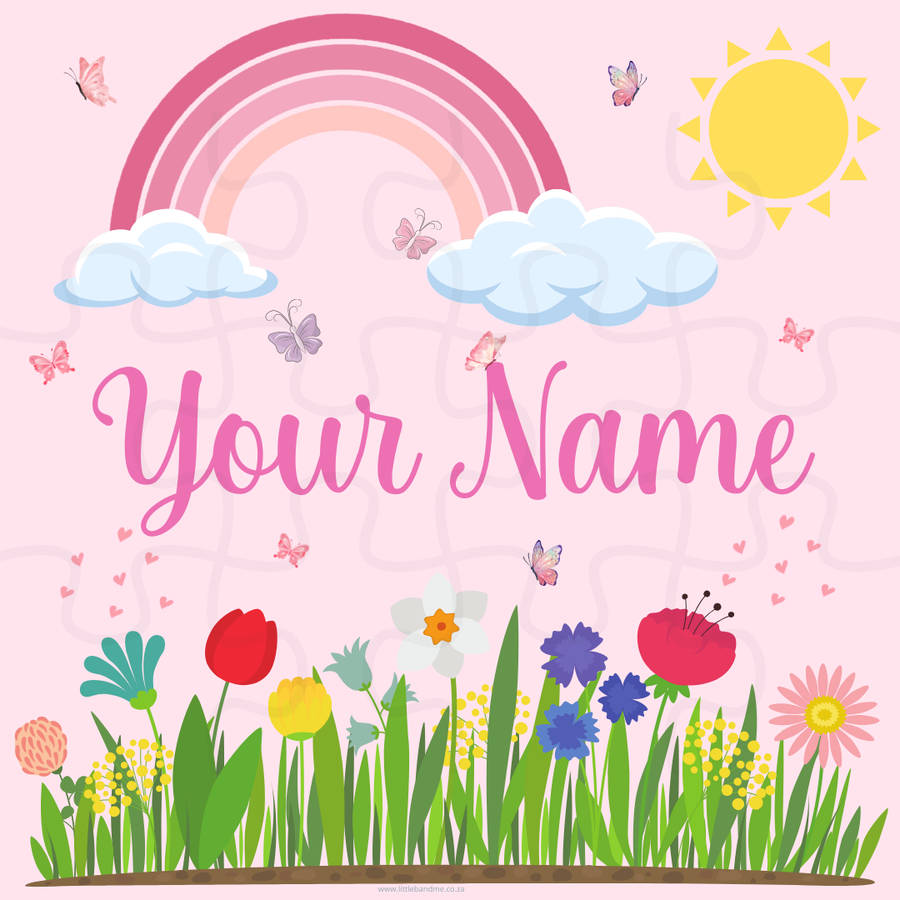 Personalized Wooden 12 Piece Garden Puzzle Square