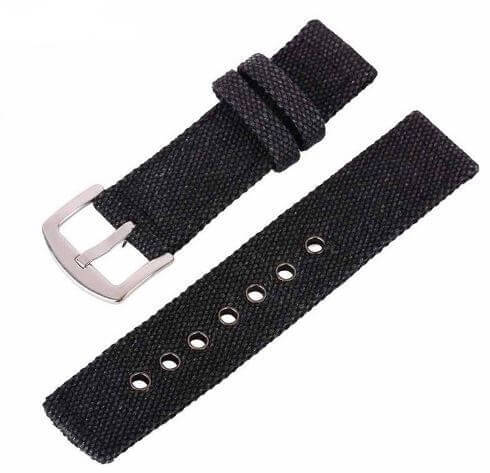 22mm Canvas Watch Strap Black
