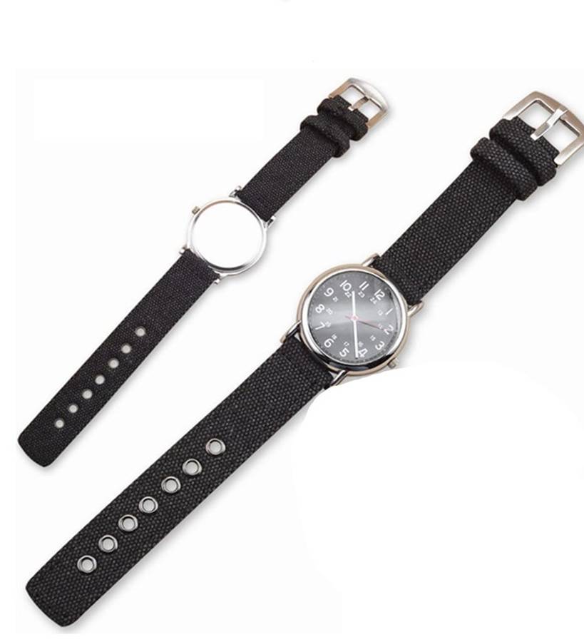 22mm Canvas Watch Strap Black
