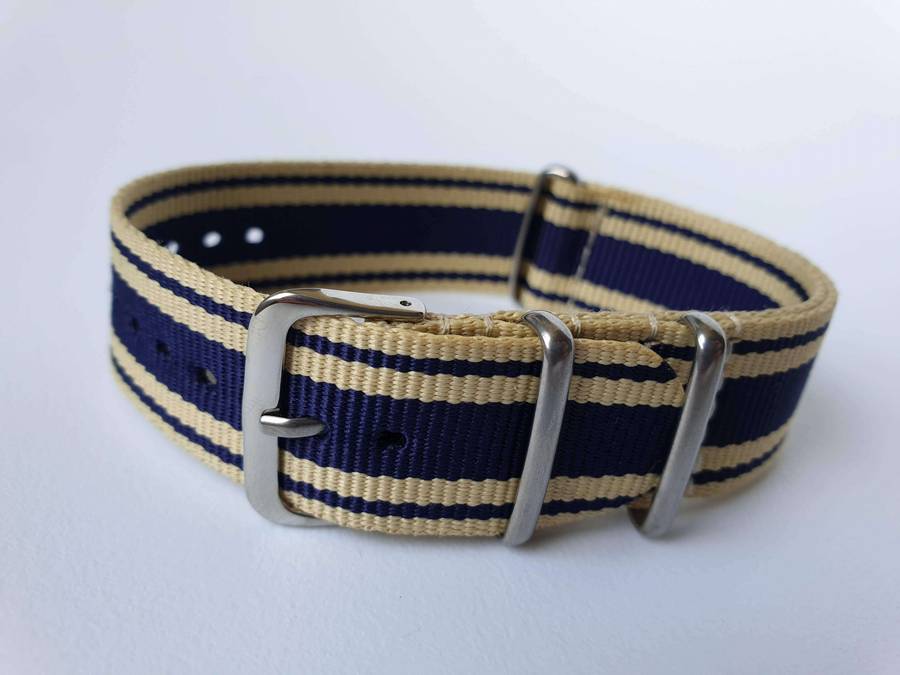 20mm Nato Watch Strap Beige/Navy