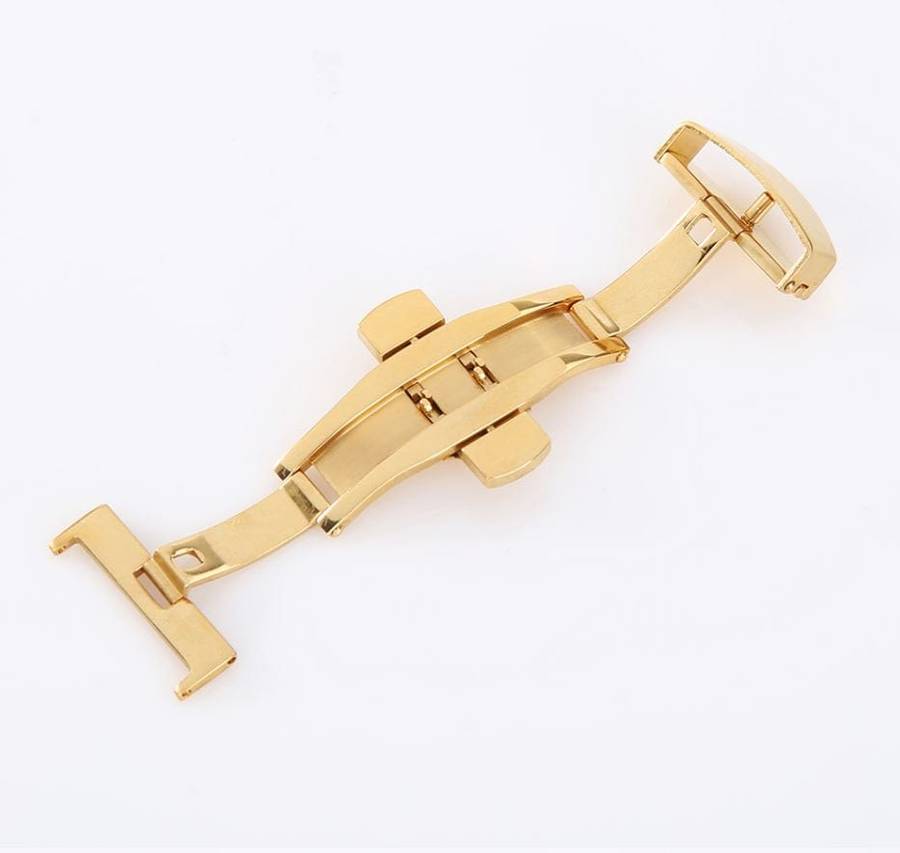 Deployant Clasp/Buckle with Double Push Button Release (Yellow Gold) - 20mm
