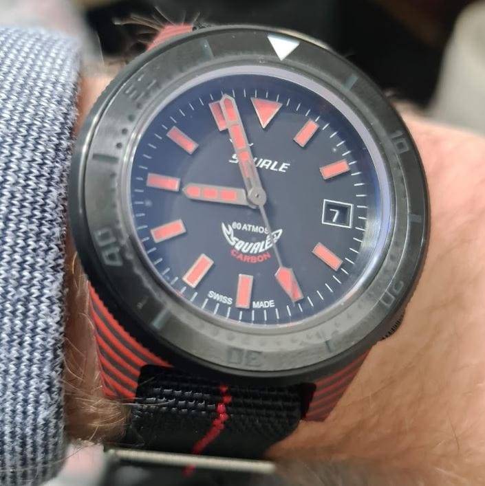 18mm Paratrooper Watch Strap Black/Red