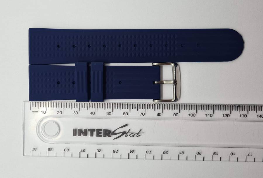 22mm Silicone Waffle Strap Navy Blue