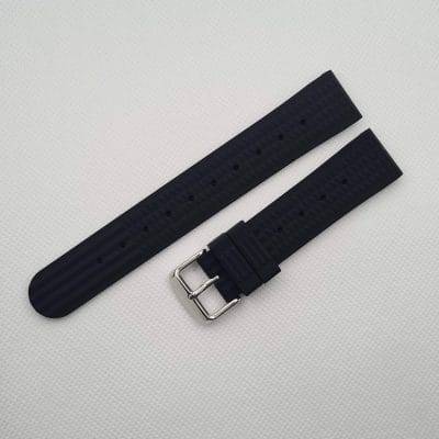 22mm Silicone Waffle Strap Black