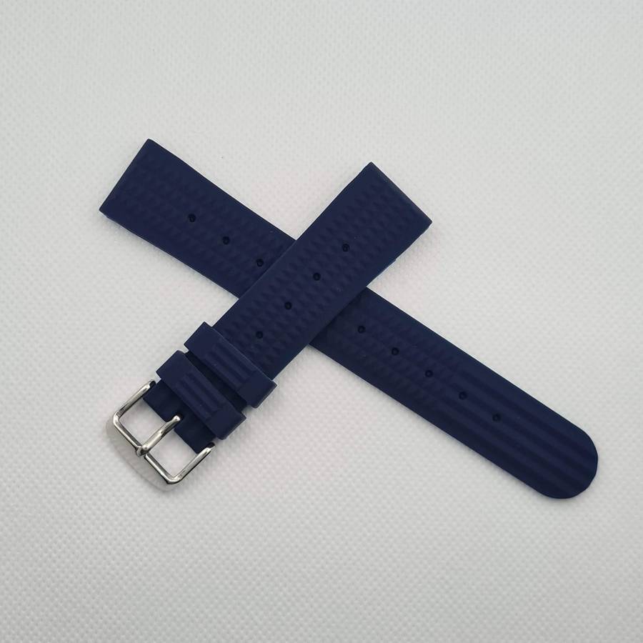 22mm Silicone Waffle Strap Navy Blue