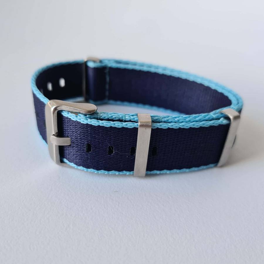22mm Seat Belt Nato Navy/Aqua
