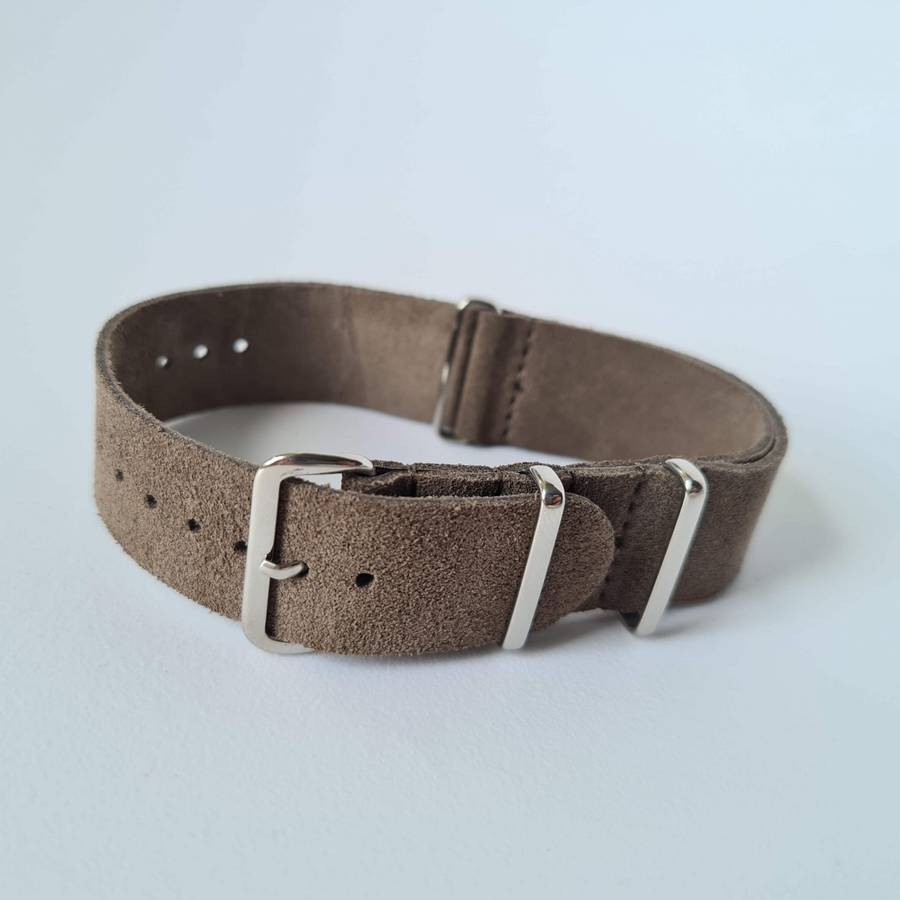 20mm Suede Nato Watch Strap Grey