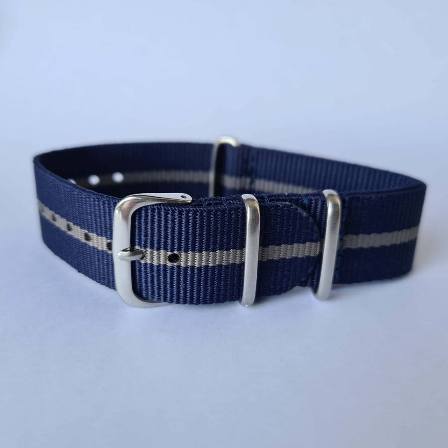 20mm Nato Watch Strap Navy/Grey