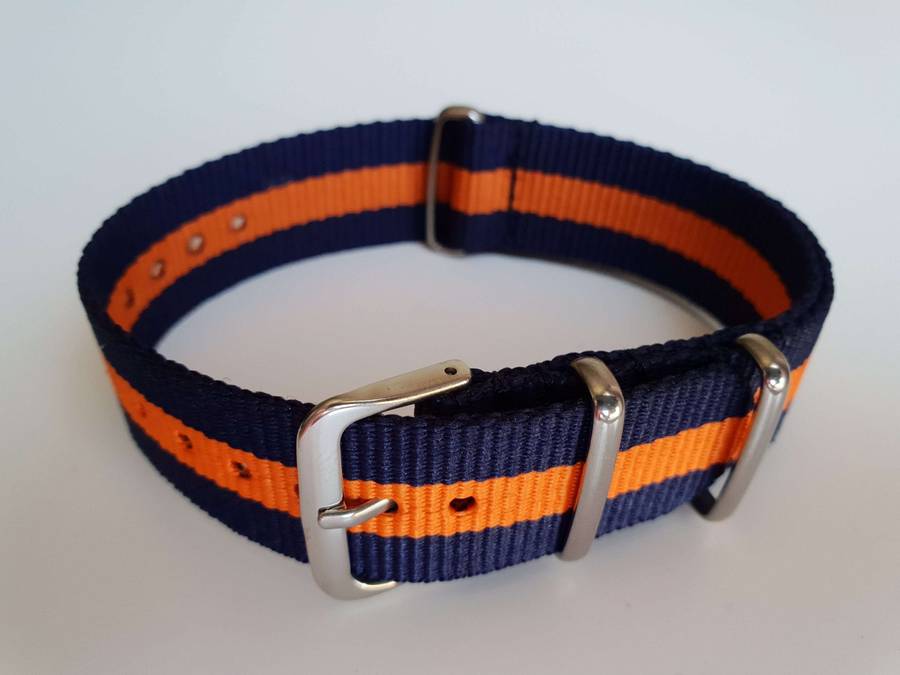 24mm Nato Watch Strap Navy/Orange