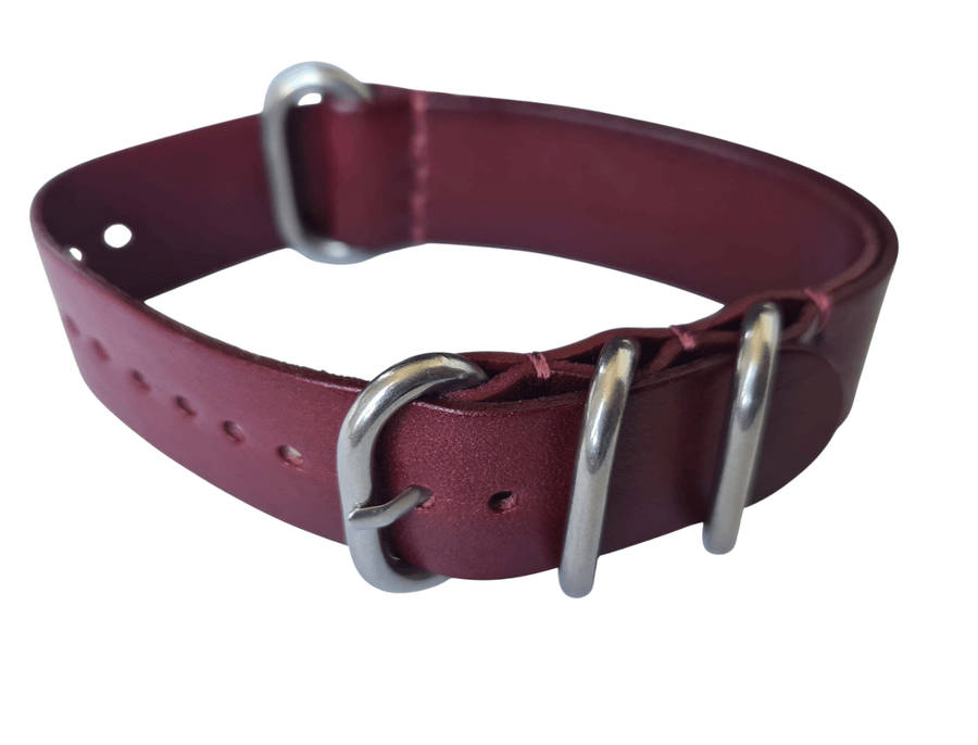 20mm PU Leather Nato Watch Strap Red