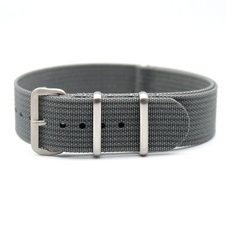 22mm Ribbed Nato Watch Strap Grey