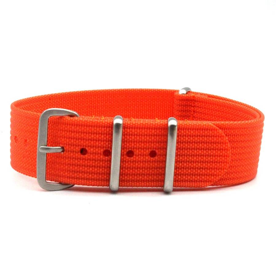18mm Ribbed Nato Watch Strap Orange