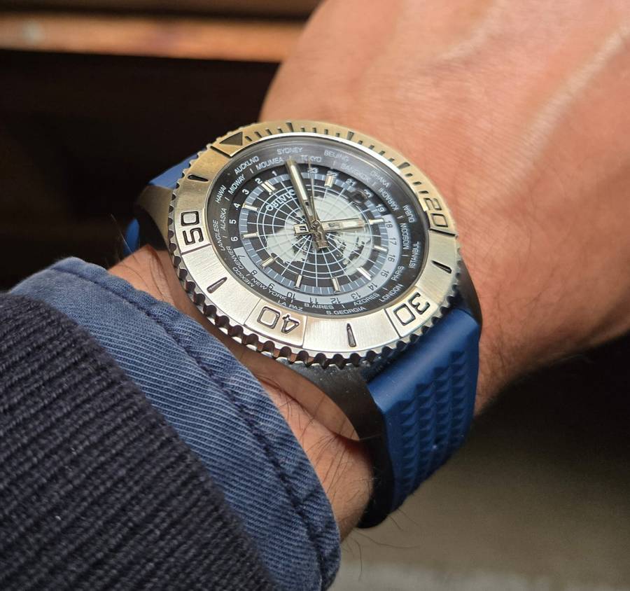 22mm Rubber Waffle Strap Blue