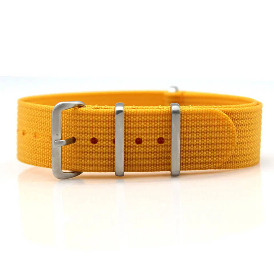 18mm Ribbed Nato Watch Strap Mustard