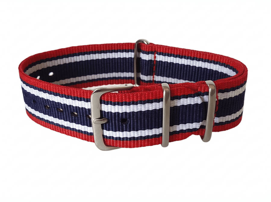 22mm Nato Watch Strap Red/Navy/White