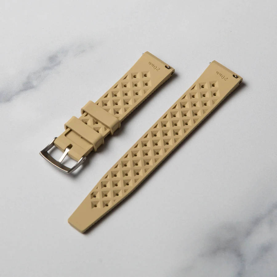 18mm Vintage Tropic Rubber Strap Beige