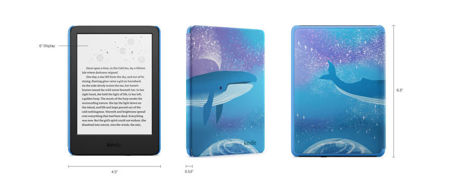 Amazon Kindle 6" 2024 model Kids Bundle (Kindle with Amazon Cover)