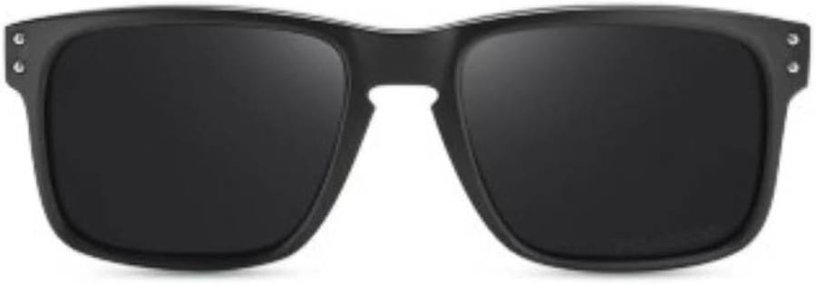 UV Protected Polarized Square Sport Sunglasses for Men  (Black)