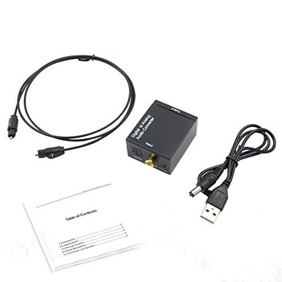 Optical Coaxial Toslink Digital to Analog Audio Converter Adapter