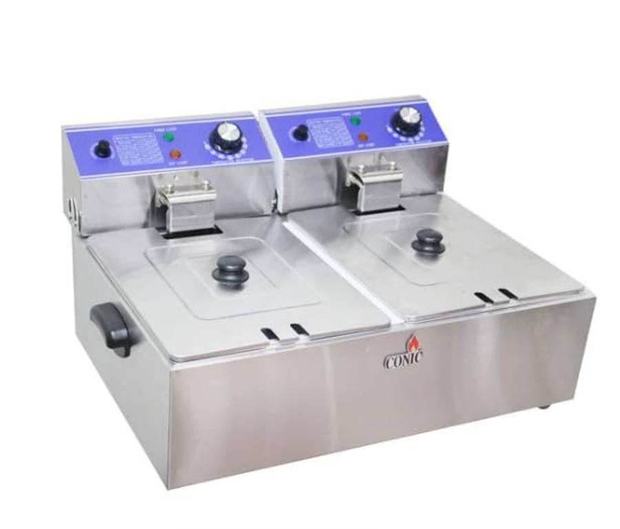 12LITER 6L*2 Two Tank Stainless Steel Electric Deep Fryer(please read discription)