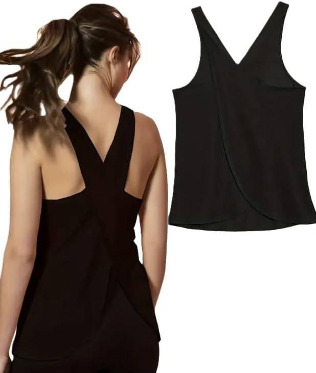 Rejuvist Fitness Ladies Tank top (Black, Extra Large)