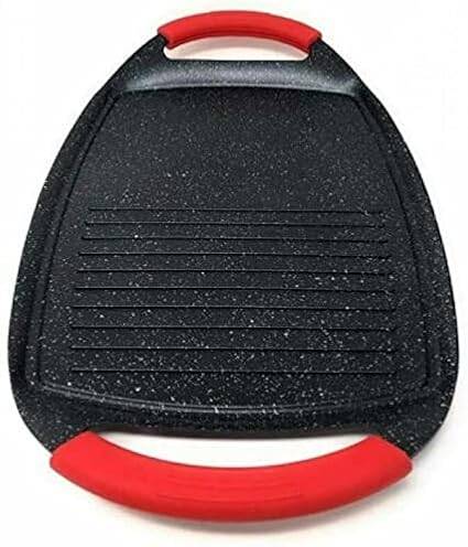 Royalty Line - 47 cm Marble Coating Induction Bottom Grill Plate - Black (SILICONE HANDLES MISSING)