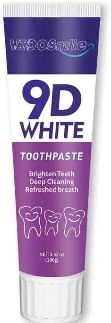 VIDOsmile 9D White Toothpaste, Deep Cleaning, Teeth Brightening, 100g