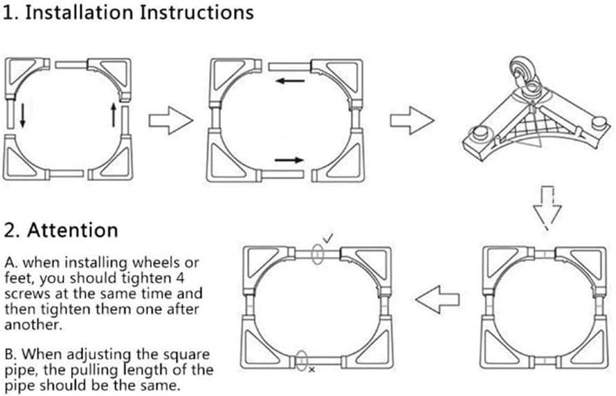 Washing Machine Stand with Wheels Universal Adjustable Mobile Base for Home Appliance, 135 KG Load,