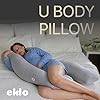 EKLO Pregnancy Pillows, U-Shape Full Body Pillow Jersey Cover Grey  Pregnancy Pillows for Sleeping
