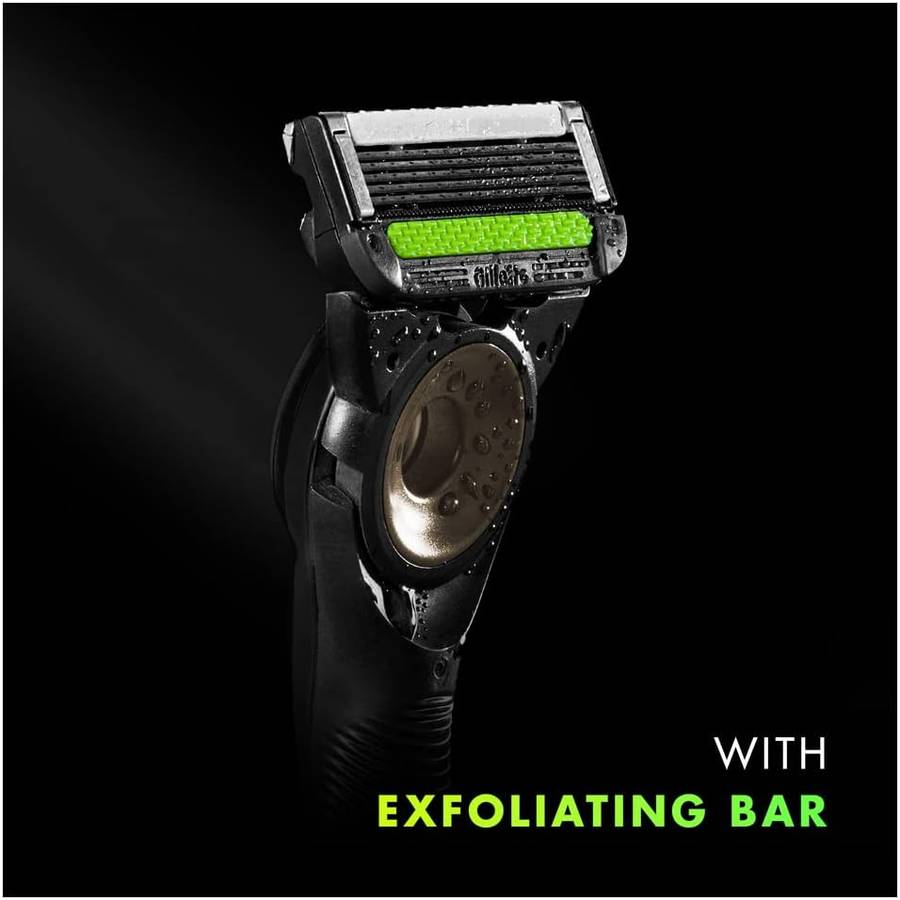 Gillette Labs Men`s Razor + 5 Razor Blades, with Exfoliating Bar Black & Gold Edition