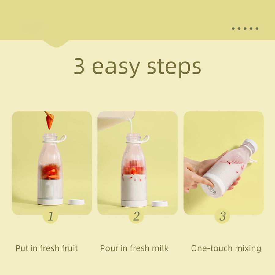 500ML Portable Mini Juicer Cup USB Rechargeable Blender Smoothie Mixer