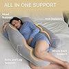 EKLO Pregnancy Pillows, U-Shape Full Body Pillow Jersey Cover Grey  Pregnancy Pillows for Sleeping