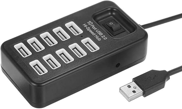 USB 2.0 Compact Hub 10Port With LED Indicator