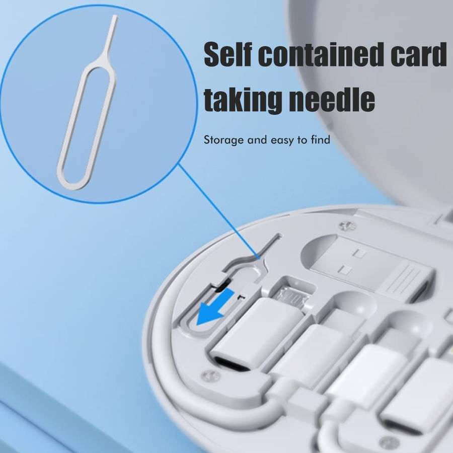 Mini Multi-Functional Fast Charging Data Cable Set for Apple, Android, Type C Charging with Retrieve