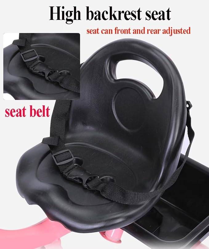 Red Kids Trike Bike With Parent Steering Push Handle