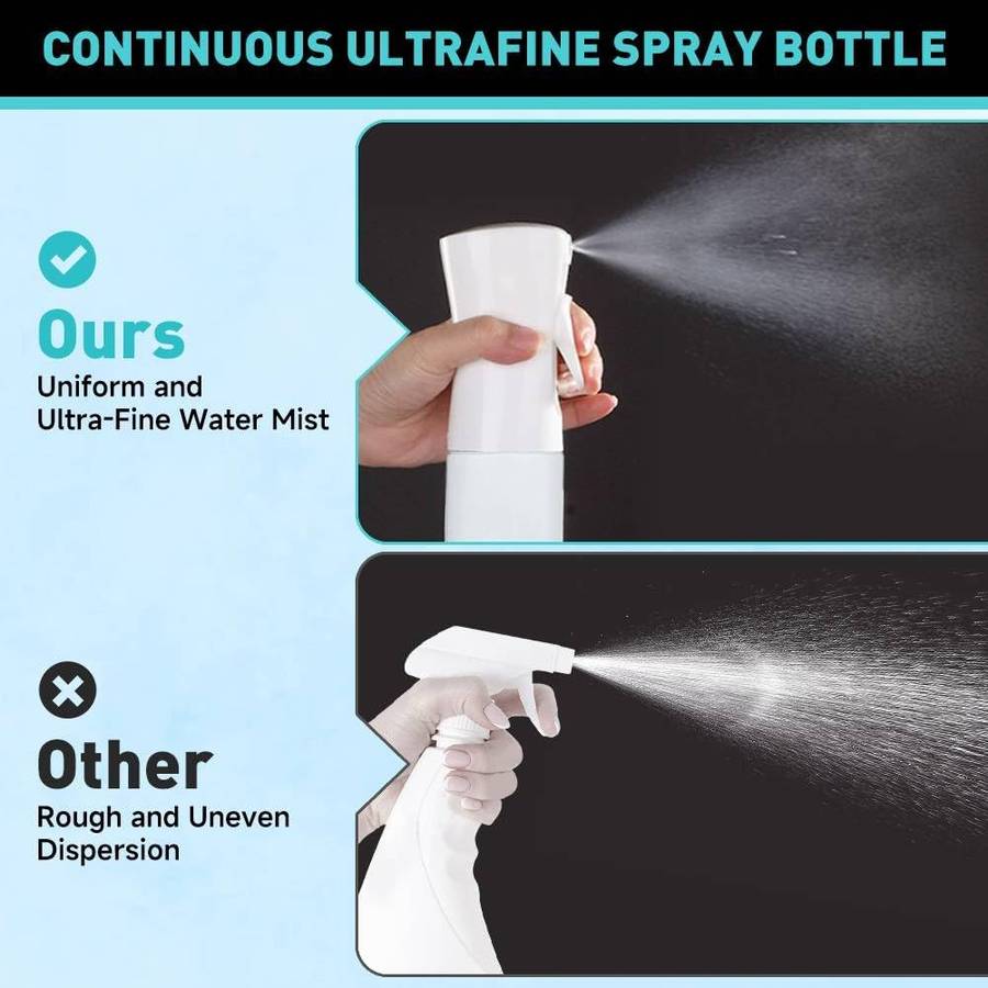 300ml Spray Bottle Refillable Atomiser Misting Bottle Plastic Continuous Ultra Fine Water & Oil Spra
