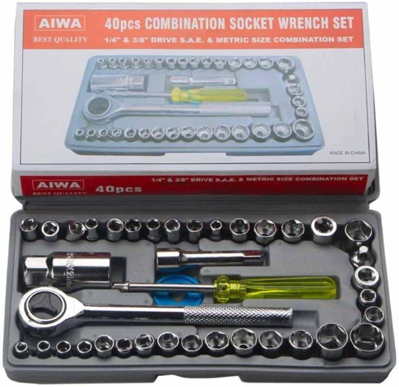 Aiwa 40 Pieces Combination Socket Wrench Set