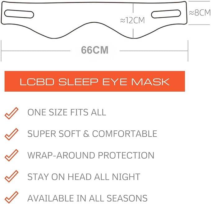LCBD Sleep Eye Mask for Side Sleepers, Black Cooling Blackout Eye Mask for Sleeping, Dual-Sided All-