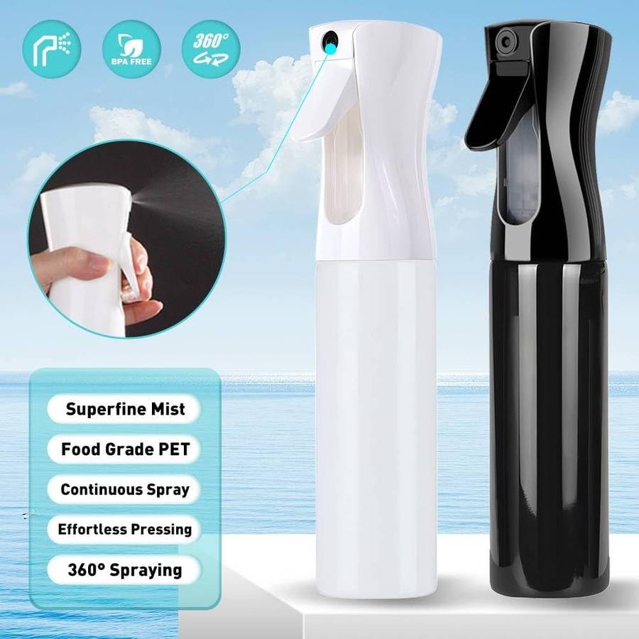 300ml Spray Bottle Refillable Atomiser Misting Bottle Plastic Continuous Ultra Fine Water & Oil Spra