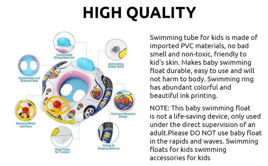 Swimming Boat,Tube for Kids Safe Anti-flip Inflatable Floats Kids Ring Baby,Pool Swim Floatation Bel