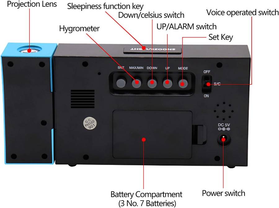 Alarm Clock with Projector