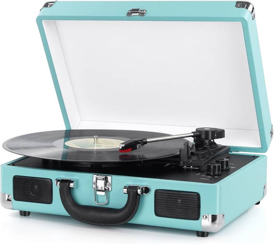 Vinyl Record Player 3-Speed Record Player Bluetooth Suitcase Turntable Record Player