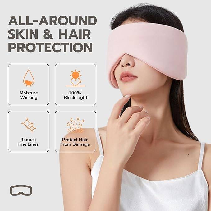LCBD Sleep Eye Mask for Side Sleepers, Black Cooling Blackout Eye Mask for Sleeping, Dual-Sided All-