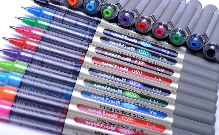 Uni-Ball Eye Fine UB-157 Rollerball Pen - Blue, Pack of 12