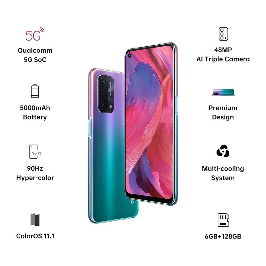Oppo A74 5G 128GB - Dual SIM - Fantastic Purple (New | Sealed Box)